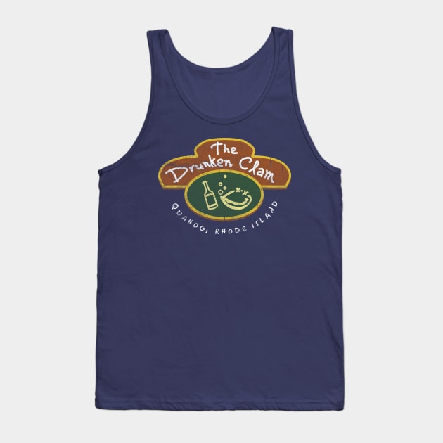 The Drunken Clam Worn Out Tank Top by Alema Art